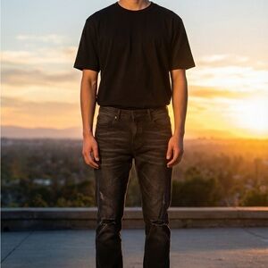 bp Men's Black Slim Straight Jeans